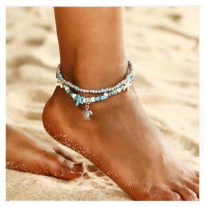 Turtle Charm Ankle Bracelet